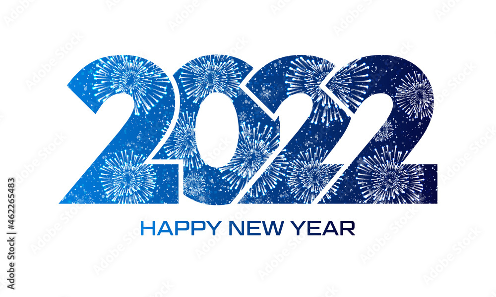 Wall mural happy new year 2022 text design