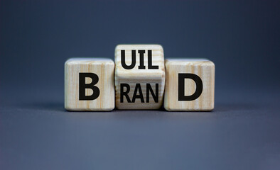 Build your brand symbol. Turned wooden cubes and changed the word 'build' to 'brand'. Beautiful...