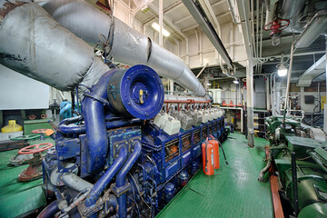 ship engine room and tools