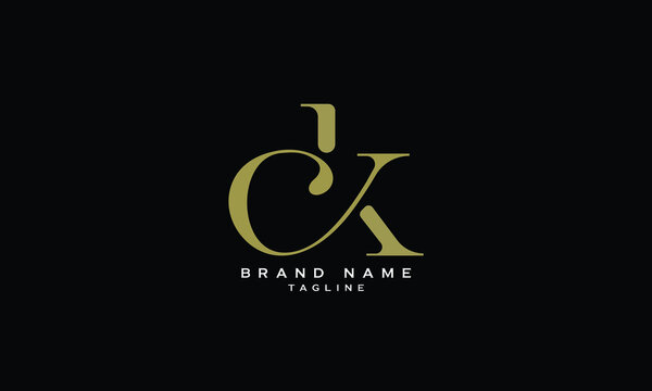 CK, KC, Abstract initial monogram letter alphabet logo design