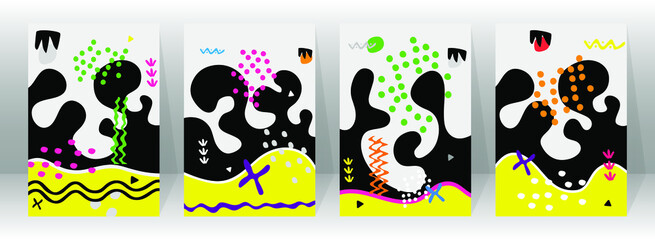 abstract shapes card and cover background 