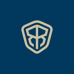 Elegant Letter R Shield logo icon vector
