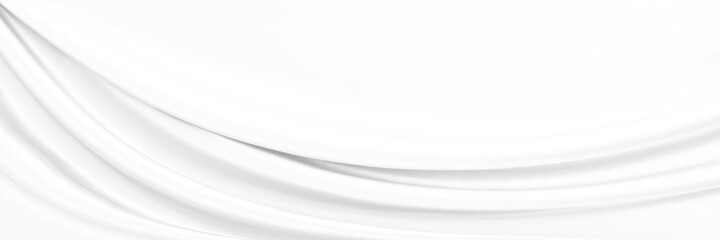 White gray satin texture that is white silver fabric silk panorama background with beautiful soft...