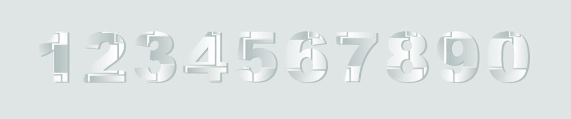 number set on white background. 