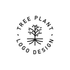 Tree plant logo design template