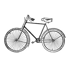 vintage retro bicycle ink etching