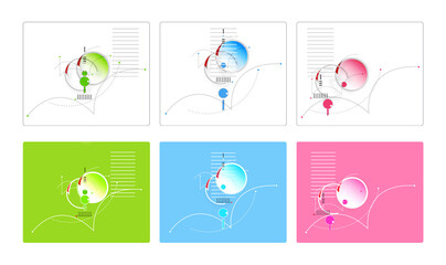 Dancing Circles - White Background 3Panels_Colors Background 3 Panels