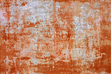 seamless texture of peeled off orange paint on zinc plated flat steel surface