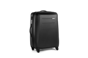 Black suitcase photo on white background