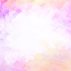 Pastel watercolor border. Irregular stains and splash. Colorful background with place for text. 