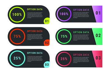 Modern black infographic banner Vector illustration can be used for workflow layout, diagrams, web design, number or ranking options