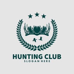 hunting club logo design template