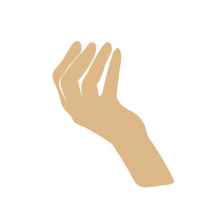 Woman hand minimal icon. Elegant female arm gesture. Vector logo hand drawn Illustration in trendy flat style.