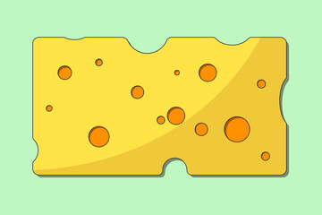 Cheese slice with holes icon - flat design