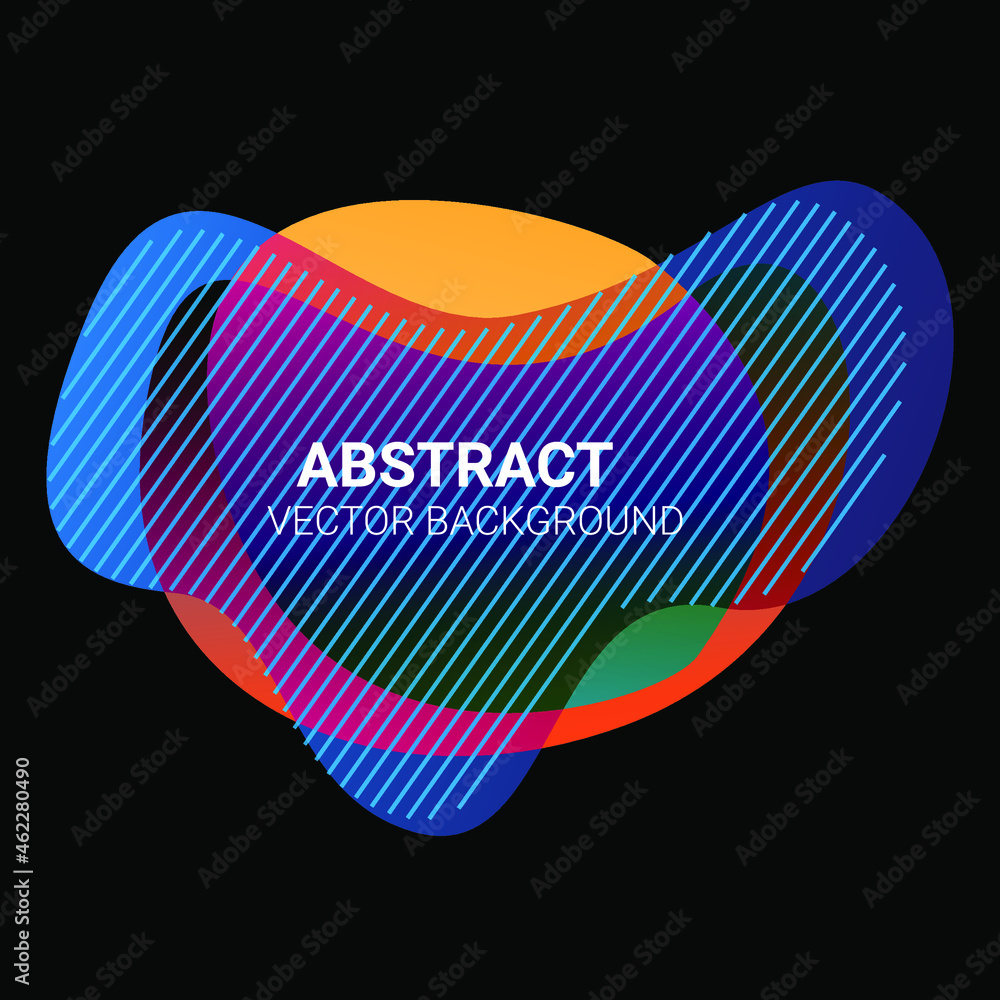 Aufkleber set of flux free form in colors gradient. abstract fluid organic colorful shapes in translucent over