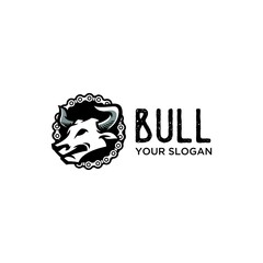 business bull retro vintage logo design vector