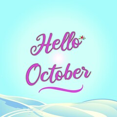 Obraz premium hello october logo design template background