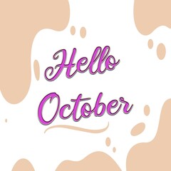 hello october logo design template background