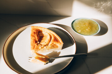 Slice of autumn Apple pie