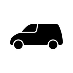 Van icon. Black silhouette. Side view. Vector simple flat graphic illustration. The isolated object on a white background. Isolate.