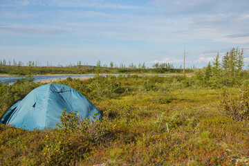 Traveling on the Putorana plateau.