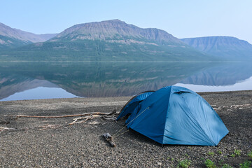 Traveling on the Putorana plateau.