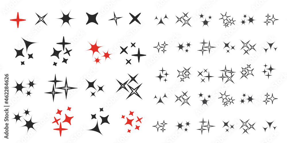 Canvas Prints sparkles white line collection. sparks vector icons set