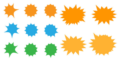 Set of vector starburst, sunburst badges. Starburst isolated icons set