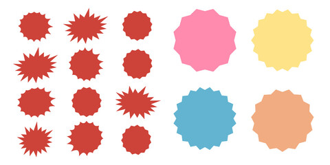 Starburst explosion comic shapes vector. Speech boom bubbles