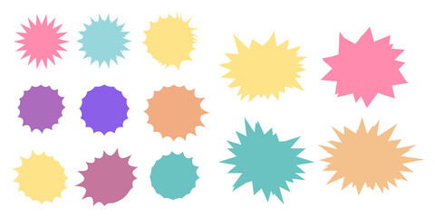 Set of vector starburst, sunburst badges. Starburst isolated icons set