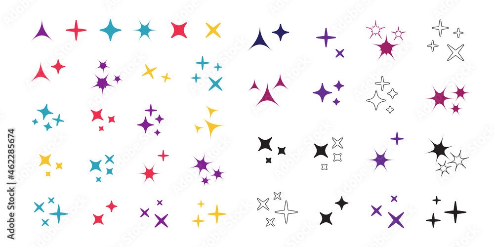 Wall mural vector sparkles icon set. star element