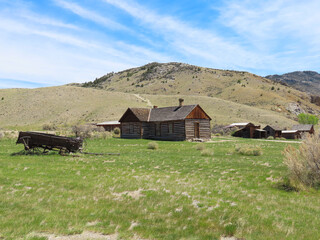 Abandoned buildings in Bannack State Park in Bannack, Montana.