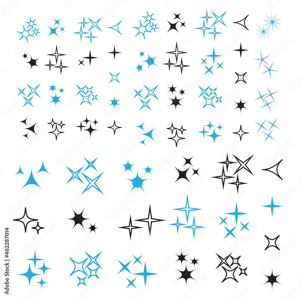 Canvas Prints sparkle lights stars set. glowing light effect star. sparkle lights vector