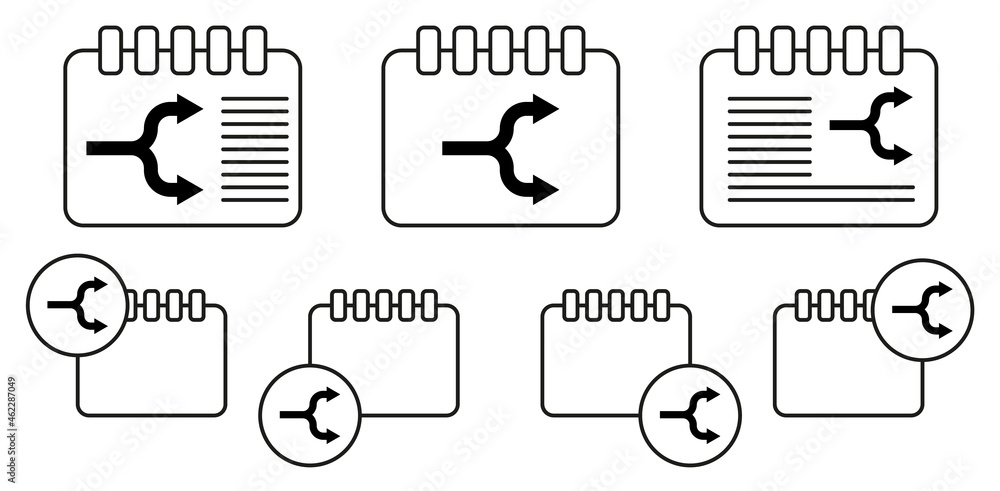Poster arrow vector icon in calender set illustration for ui and ux, website or mobile application