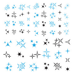 Sparkle lights stars set. Glowing light effect star. Sparkle lights vector