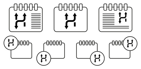 Arrow vector icon in calender set illustration for ui and ux, website or mobile application
