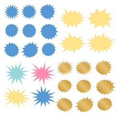 Bursting speech star set. Starburst isolated icons set