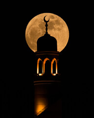 Mosque Minaret Moonrise