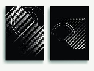 Black and white modern minimal background . Vector design composition with various geometric shapes . Abstract contemporary art . New modernism design.
