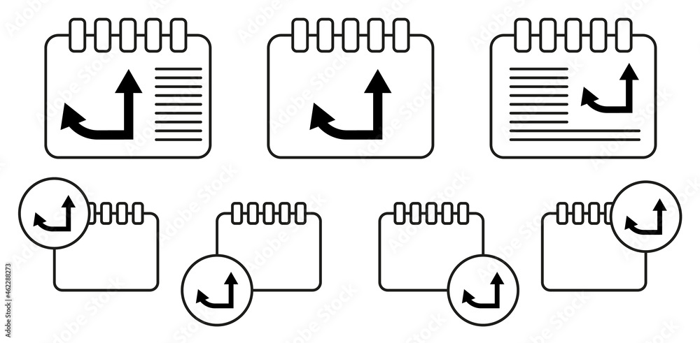 Poster arrow vector icon in calender set illustration for ui and ux, website or mobile application