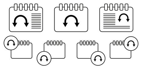 Arrow vector icon in calender set illustration for ui and ux, website or mobile application