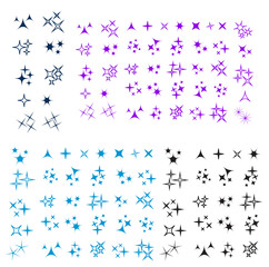 Sparkles line icons. Black sparkles symbols vector