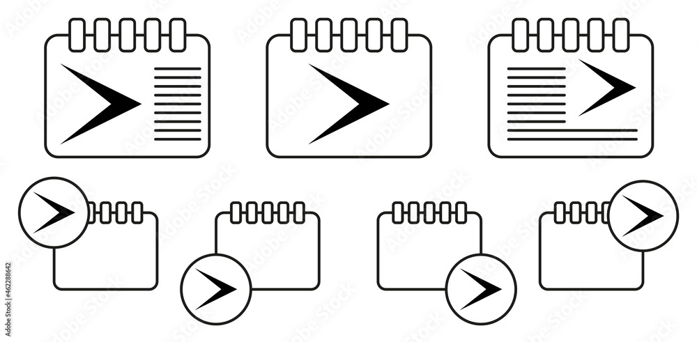 Aufkleber arrow vector icon in calender set illustration for ui and ux, website or mobile application