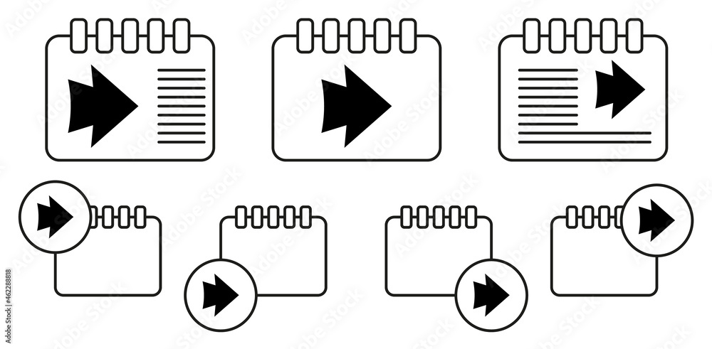 Poster arrow vector icon in calender set illustration for ui and ux, website or mobile application