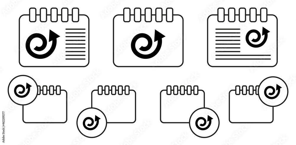 Poster arrow vector icon in calender set illustration for ui and ux, website or mobile application