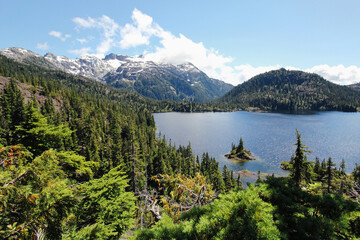 Fototapeta na wymiar lake in the mountains, vancouver island