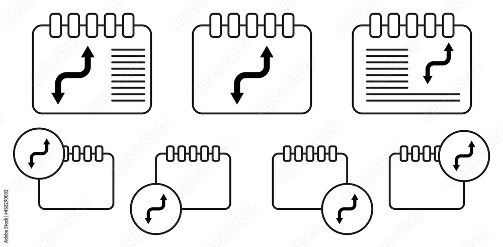 Poster arrow vector icon in calender set illustration for ui and ux, website or mobile application