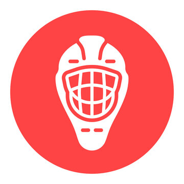 Goalie helmet vector icon. Winter sign
