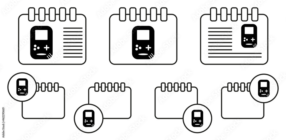 Poster doodle consoles vector icon in calender set illustration for ui and ux, website or mobile applicatio