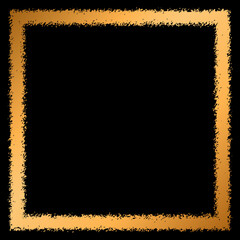 gold frame on a black background with place for your text.